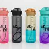 Stylish & Unique Transparent Water Bottle with Flip Top Sipper – Ideal for School, Office| Compact, Trendy & Reusable (Blue)